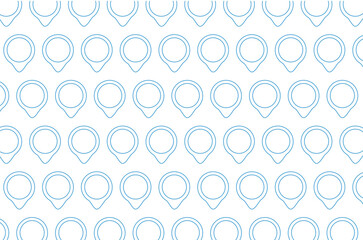 Digital png illustration of blue location markers repeated on transparent background