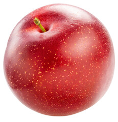 Plum fruit on white background, Red Plums Isolate in white PNG File.