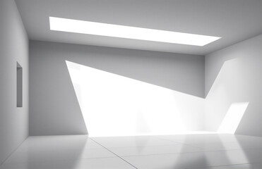 Abstract white interior with angle of light in modern gate.
