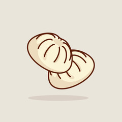 Bakpao food floating simple cartoon vector illustration food concept icon isolated