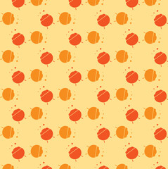 Digital png illustration of orange and yellow cauldrons repeated on transparent background