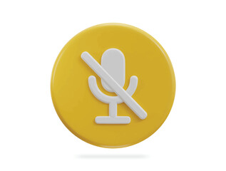 3d microphone mute icon no sound icon