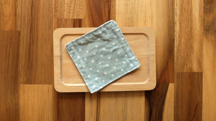 Top View Cloth on Wooden Table, Clothing, Empty Space...