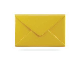 yellow email envelope 3d vector icon