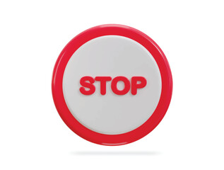 3d stop sign icon