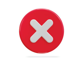 Obraz premium 3d cross rejection icon