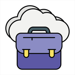 cloudy bag color icon design style 