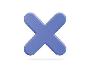 Fototapeta premium 3d cross rejection icon