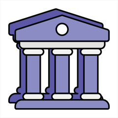 bank color outline icon design style