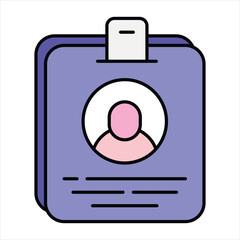 id card  card color outline icon design style