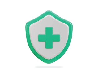 Obraz premium Shield with medical cross health icon
