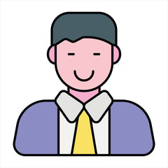 businessman color outline icon design style