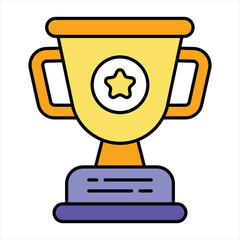 trophy color outline icon design style