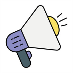 megaphone color outline icon design style