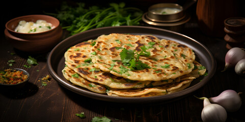 Aloo Paratha with Butter and Pickle
Potato Stuffed Flatbread
Delicious Aloo Paratha