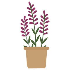 Flower pot flat illustration