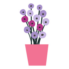 Flower pot flat illustration