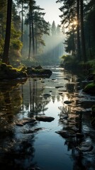 Naklejka premium Autumn Splendor in the Taiga Forest