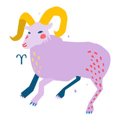 Aries flat illustration