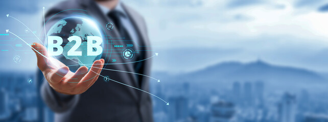 Business-to-business (B2B) digital business models concept. B2B Landscape