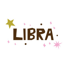Libra lettering illustration