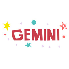 Gemini lettering illustration