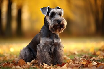 Cesky Terrier Dog - Portraits of AKC Approved Canine Breeds - obrazy, fototapety, plakaty