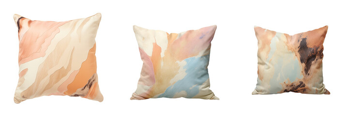 Cow skin pillow for sofa that is decorative transparent background