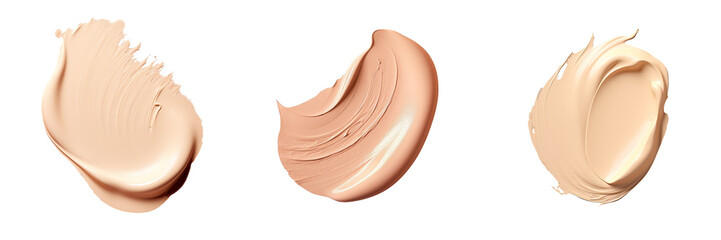 Light beige foundation texture on a transparent background