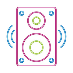 speaker music neon sound icon