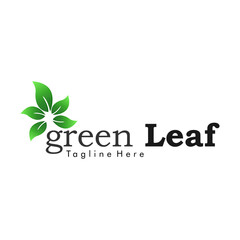 A Simple and Beautiful Green Leaf Logo Design