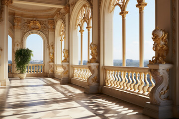 Generative AI Image of Nature View at Daytime From the Palace of Versailles - obrazy, fototapety, plakaty