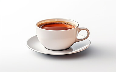 Cup of tea on white background