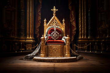 Generative AI Image of King Throne with Luxurious Design in the Palace of Versailles