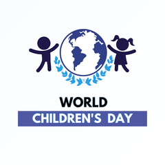 World children day artwork, children world concept Design