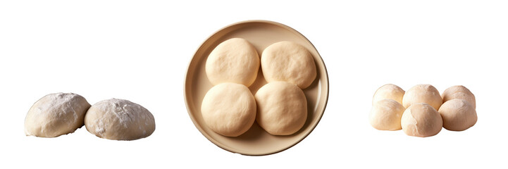 Fototapeta premium Grain item made by rolling flour dough into round shapes to cook transparent background