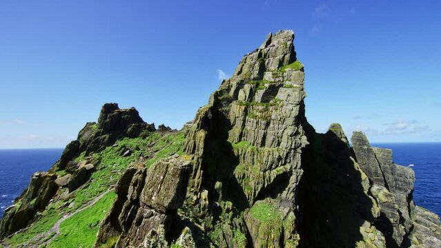 Ocean Mountain Peak. Ireland. Skellig Michael