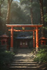 Ethereal Tranquility Hyperrealistic Shinto Shrine (Generative AI)




