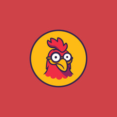 simple fried chicken restaurant fast food meal logo vector illustration template design