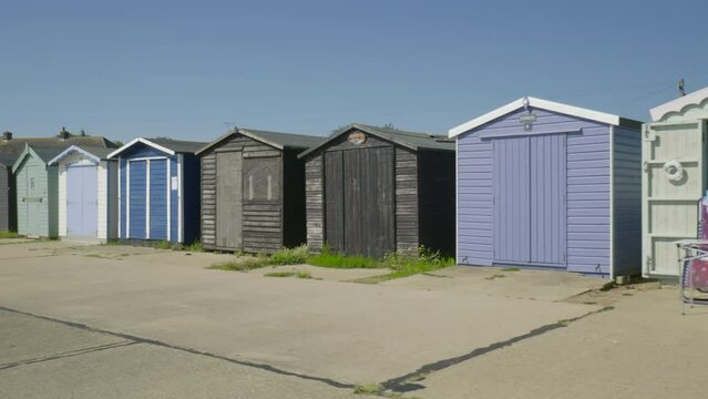 Sunny day at Harwich beach cabins
