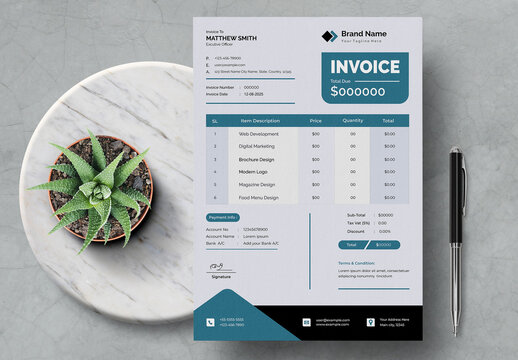 Clean Business Invoice Design