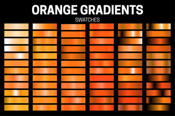 Orange Color Gradient Collection of Swatches.