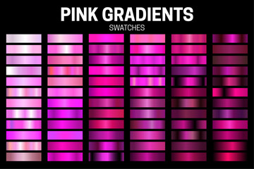 Pink Color Gradient Collection of Swatches.