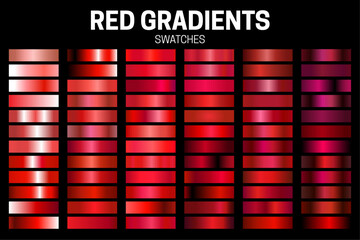 Red Color Gradient Collection of Swatches.