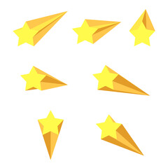 illustration of stars burst elements isolated on transparent background. 3D, star multiple view point.Abstract concept graphic element.