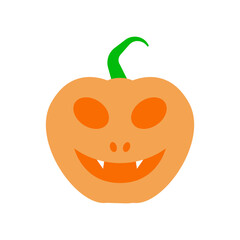 Laughing Halloween cute scary pumpkin vector illustration