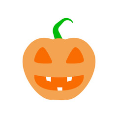 Scary Halloween pumpkin cartoon illustration
