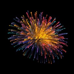 colorful fireworks on a night sky black background, festive sparkles explosion isolated on a black background, holyday concept, new year, 4th of July, independence, wedding