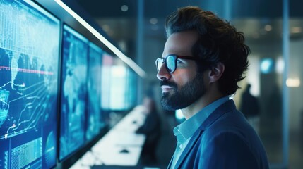 Portrait of a male data analyst at a research institution harnessing the power of data