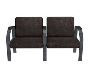 3d rendering double chairs for waiting room